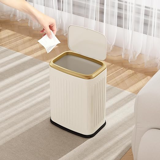 TIPGO Bathroom Trash Can with Lid, 2.1 Gallon / 8 Liter Small Garbage Can - Image 7