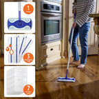Amazon Basics Wet & Dry Sweeper Kit, 1 Sweeper Handle, 7 Heavy Duty Dry Floor - Image 3