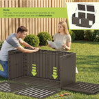 Devoko 100 Gallon Outdoor Storage Box, Waterproof Resin Deck Box for Patio Furniture, Lockable Container for Garden Cushions & Pool Supplies (Brown, 100 Gallon) - Image 5