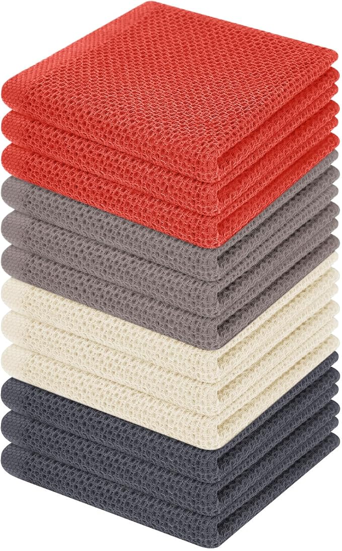 Homaxy 100% Cotton Waffle Weave Kitchen Dish Cloths, Ultra Soft Absorbent Quick by Homaxy