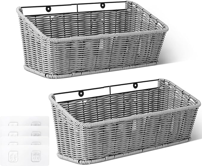 GRANNY SAYS Wicker Hanging Basket, 2 Pack Storage Baskets by GRANNYSAYS