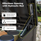 DRATO 180 Gallon Outdoor Storage Box, Large Waterproof Deck Box, Lockable Resin Storage Container with Reinforced Support for Patio Cushions, Garden Tools, UV-Resistant Outdoor Chest（Black，180 Gallon） - Image 3