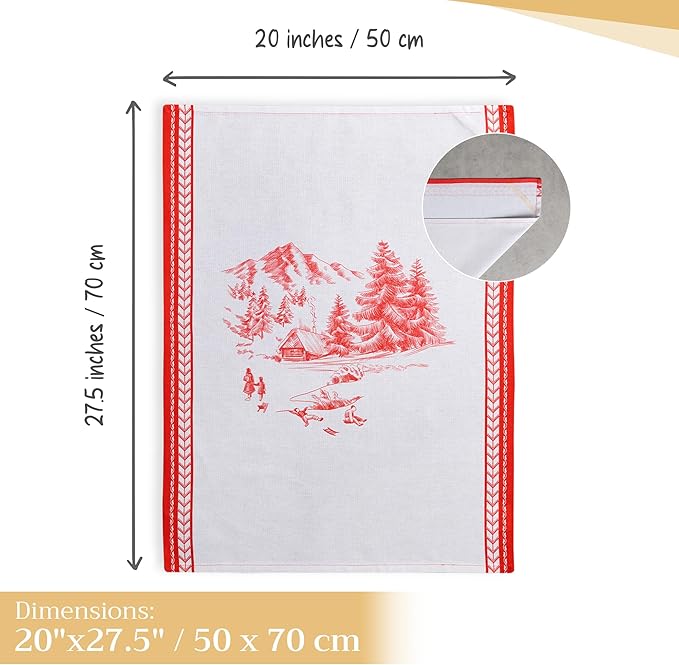 Maison d' Hermine Kitchen Towels Set of 3 100% Cotton 20" x 27.5" Reusable - Image 4