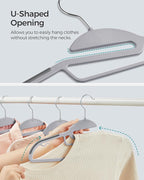 SONGMICS 50 Pack Coat Hangers, Heavy-Duty Plastic Suit Hangers, S-Shaped Opening - Image 3