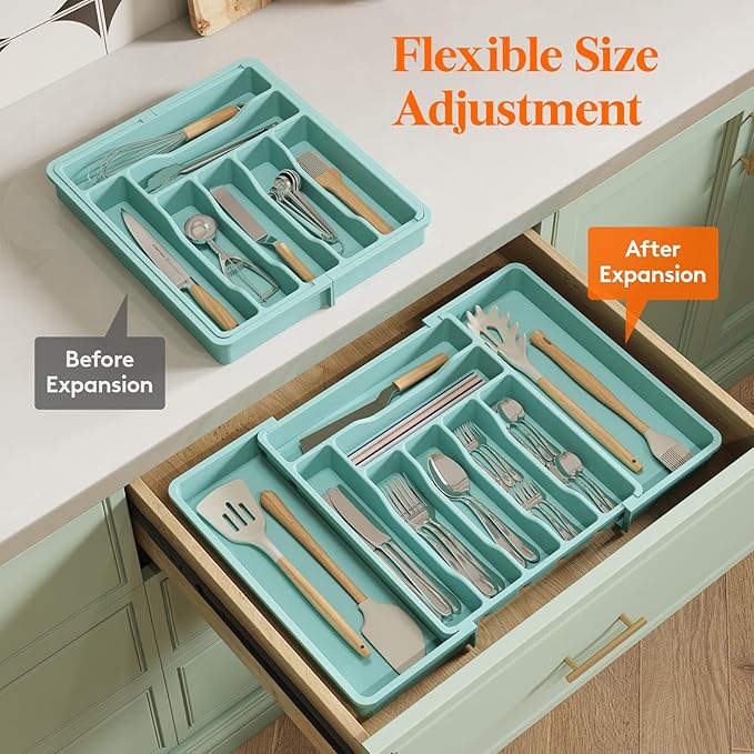 Lifewit Utensil Organizer for Kitchen Drawer, Expandable Cooking Silverware Tray - Image 7