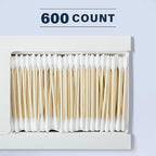 Bamboo Cotton Swabs 600 Count/1 Box, One Pointed Tip and One Rounded Tip - Image 3
