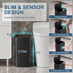 2 Pack 2.7 Gal Bathroom Trash Can - Image 2