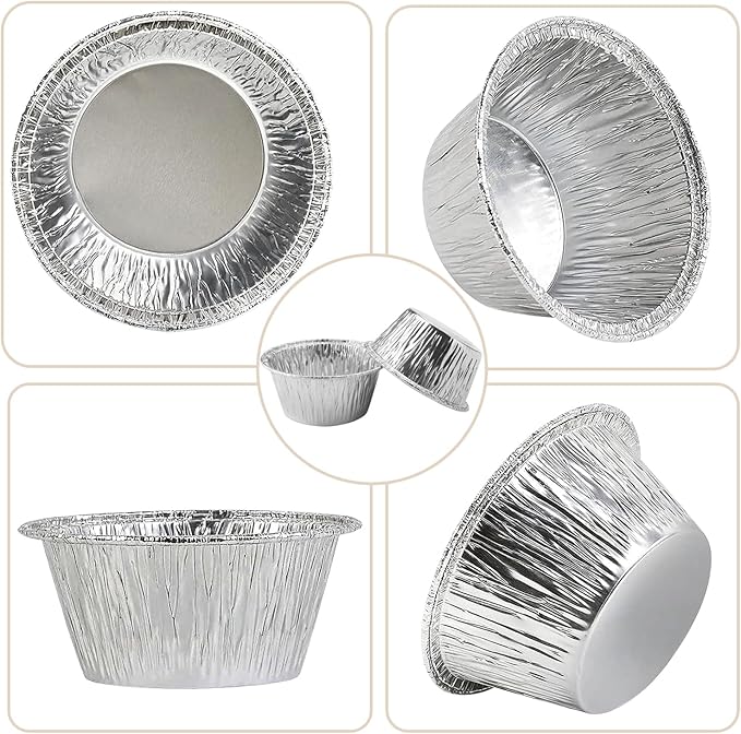 Aluminum Foil Baking Cups 150 Pcs, SUPPHOUS 4 Oz Disposable Ramekin Aluminum - Image 2