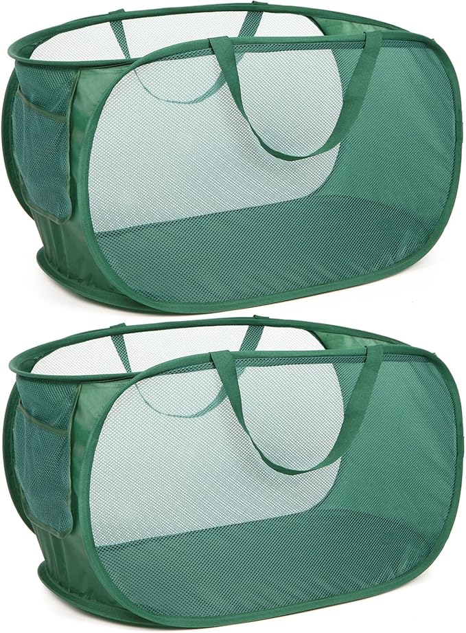 Sturdy Mesh Pop Up Laundry Hamper, Collapsible Laundry Baskets by Bemkoo