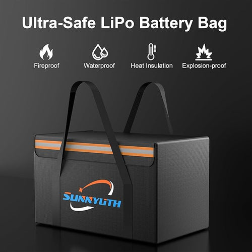 12V 100Ah LiFePO4 Lithium Battery Fireproof Safe Bag, Large Capacity - Image 2