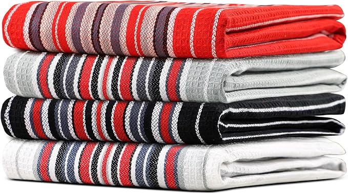 Urban Villa Kitchen Towels Extra Large Premium Salsa Stripes Dish Towels by CottonTrends