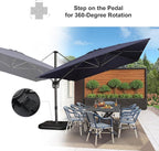PURPLE LEAF 10'×13' Patio Umbrella with Base Included and Cover Outdoor Umbrella with Cover Extra Large Heavy Duty Cantilever Umbrella Navy Blue - Image 5