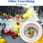 2 Pcs Heavy Duty Stainless Steel Slop Basket Filter Trap, 3.54" Top / 1.65" - Image 2