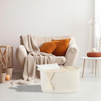 Large Rectangle Blankets Basket Living Room 22"x17"x12" Woven Cotton Rope - Image 5