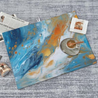 Blue Marble Dish Drying Mat for Kitchen Counter Decor 18x24 Inch Floral - Image 8