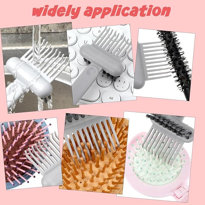 2Pcs Hair Brush Cleaning Tool 2-in-1 Comb Cleaner - Image 6