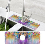 Abstract Watercolor Flowers Dish Drying Mat - Image 4