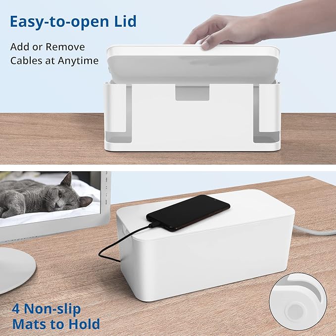 ZhiYo Cable Management Box White, Cord Hider Box to Conceal Power Strips on - Image 7