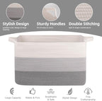 OIAHOMY Extra Large Blanket Basket, 110L Cotton Rope Woven Laundry Basket - Image 4
