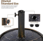 Yaheetech 18'' Patio Umbrella Base 26.5lbs Heavy Duty Antiqued Outdoor Market Umbrella Stand All-Weather Resin Umbrella Base for Garden & Yard, Bronze - Image 4