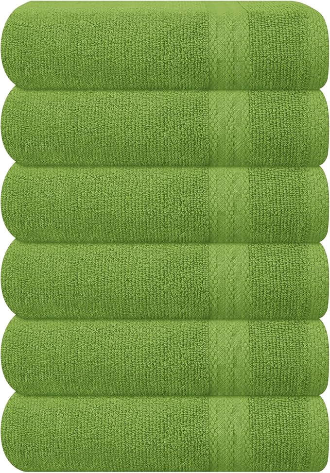 GLAMBURG Ultra Soft 6-Piece Hand Towel Set 16x28-100% Ringspun Cotton by GLAMBURG