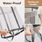Mesh Laundry bag with Handles, 42L Collapsible Laundry Basket with 2 Hooks - Image 6