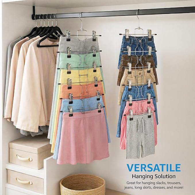 ZOBER 3-Pack 6-Tier Skirt Hangers - Image 5