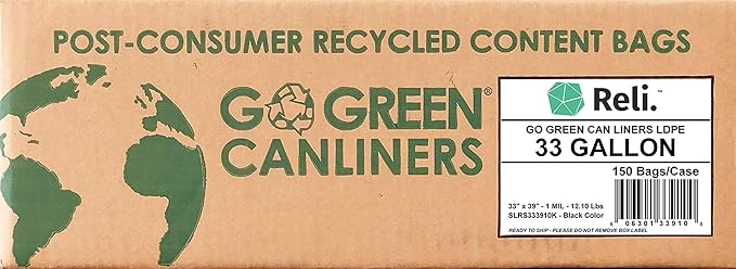 Reli. EcoStrong 33 Gallon Trash Bags | 150 Count Bulk | Black | Eco-Friendly | - Image 5