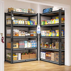 REIBII Storage Shelves 2020LBS Garage Shelving Heavy Duty Metal Shelving 5 Tier Metal Shelf for Garage Pantry Closet Kitchen Basement 28" W x 12" D x 59.8" H, 4 Pack - Image 6