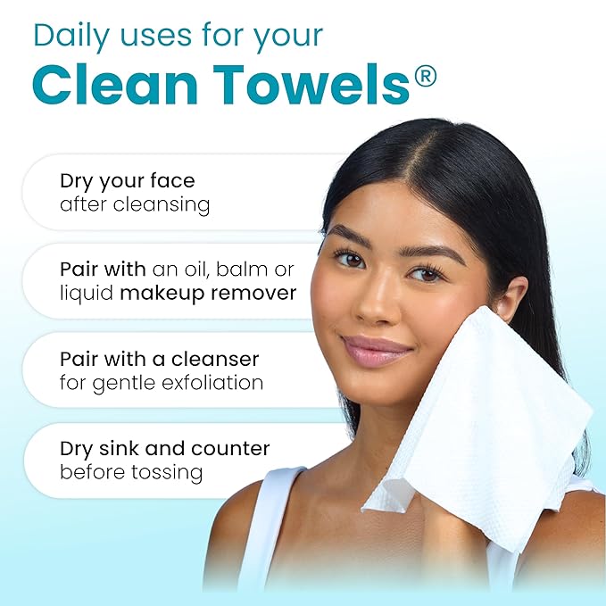 Clean Skin Club Blemish Control Clean Towels® XL, Compostable Face Towels - Image 9