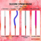 12.5" Silicone Bottle Brush & Straw Cleaner Brush Set | Water Bottle Cleaner - Image 4