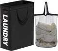 Slim Laundry Hamper with Removable Inner Bag and Side Handles, 45L Small by TECHMILLY