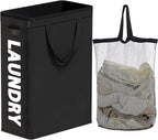 Slim Laundry Hamper with Removable Inner Bag and Side Handles, 45L Small by TECHMILLY