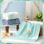3 Pack Coastal Hand Towels for Bathroom 100% Cotton Embroidered Beach Bathroom - Image 5