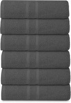 Basic Medium Bath Towels 24x48 Inches – Pack of 6 – Grey Color – Soft and - Image 2