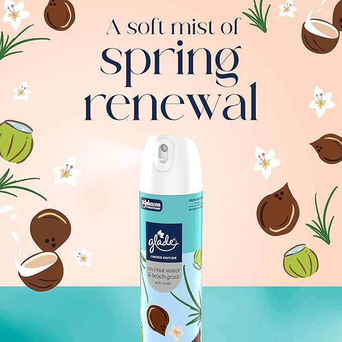 Glade Odor Fighting Soft Mist Air Freshener Room Spray, Coconut Water & Beach - Image 2