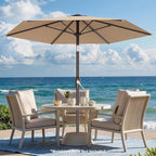 AreShark 7.5FT Patio Umbrella Table Market Umbrella with 6 Sturdy Ribs, Button Tilt/Crank, Heavy-Duty Outdoor Umbrellas for Pool, Deck, Garden and Backyard, Beige - Image 7