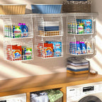 3 Pack Laundry Room Organization and Storage, Hanging Wire Basket - Image 2