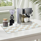 Coffee Mat Checkered Dish Drying Pad - Image 7