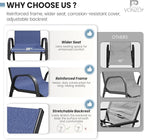 Patio Dining Chairs Set of 8, Outdoor High Stacking Chairs，Breathable Seat Fabric and Alloy Steel Frame for Backyard, Porch, Garden, Sunroom (Blue) - Image 5