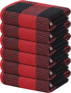 Homaxy 100% Cotton Waffle Weave Check Plaid Kitchen Towels, 13 x 28 Inches by Homaxy