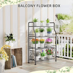 GIOTORENT Plant Stand Outdoor Indoor 4 Tier Metal Waterproof - 41.3" Plant Shelf for Patio, Balcony, Living Room, Large Capacity Tiered Plant Rack, Black - Image 5