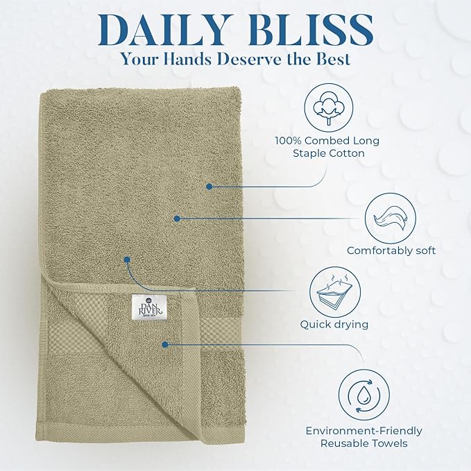 DAN RIVER 6-Pack Premium Hand Towels - Image 3