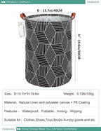 FANKANG Storage Basket, Nursery Hamper Canvas Laundry Basket Foldable - Image 2