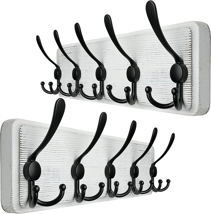 WEBI Coat Rack Wall Mount, Wood Coat Hooks Wall Mounted Coat Hanger, Wall Hook by WEBI