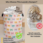 Colorful Bow Foldable Laundry Hamper - Image 3