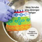 Skoy Scrub, 1-Piece Reusable, Non-Scratching Dish Scrubber - Image 2