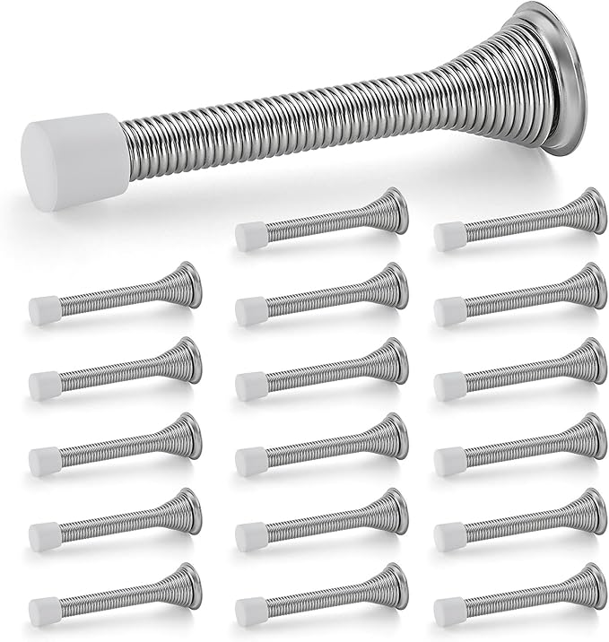 Ravinte Door Stoppers, 18 Pack Satin Nickel Spring Door Stops by Ravinte