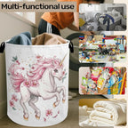 Unicorn Pink Foldable Canvas Laundry Basket - Image 6