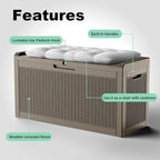 DRATO 60 Gallon Deck Box, Waterproof Resin Large Outdoor Storgae Box for Patio Furniture, Patio Cushions, Gardening Tools, Pool Supplies, Lockable（Gray，60 Gallon） - Image 5